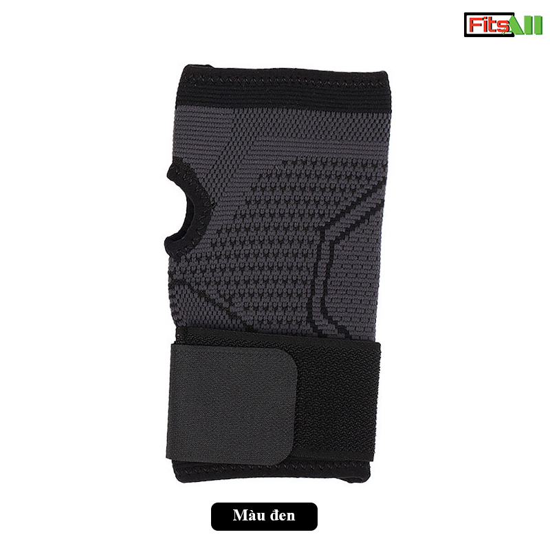Găng Tay Tập Gym, Bao Tay Hở Ngón Bảo Vệ Bàn Tay, Có Dây Quấn Trợ Lực Cổ Tay Btfa01 - Đen 1 Chiếc - L