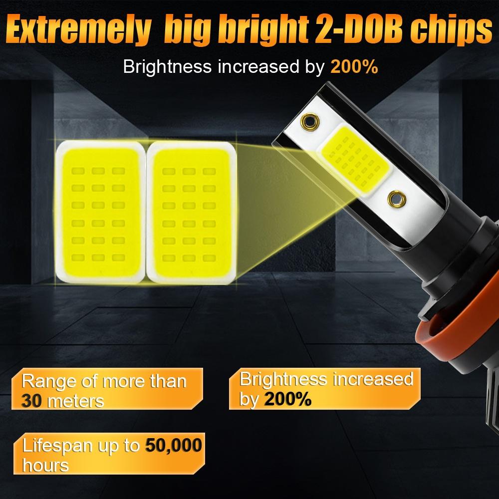 1 cặp đèn pha siêu sáng H4 H7 H11 9006 LED 40W 8000LM 6000K chống thấm nước cho xe hơi