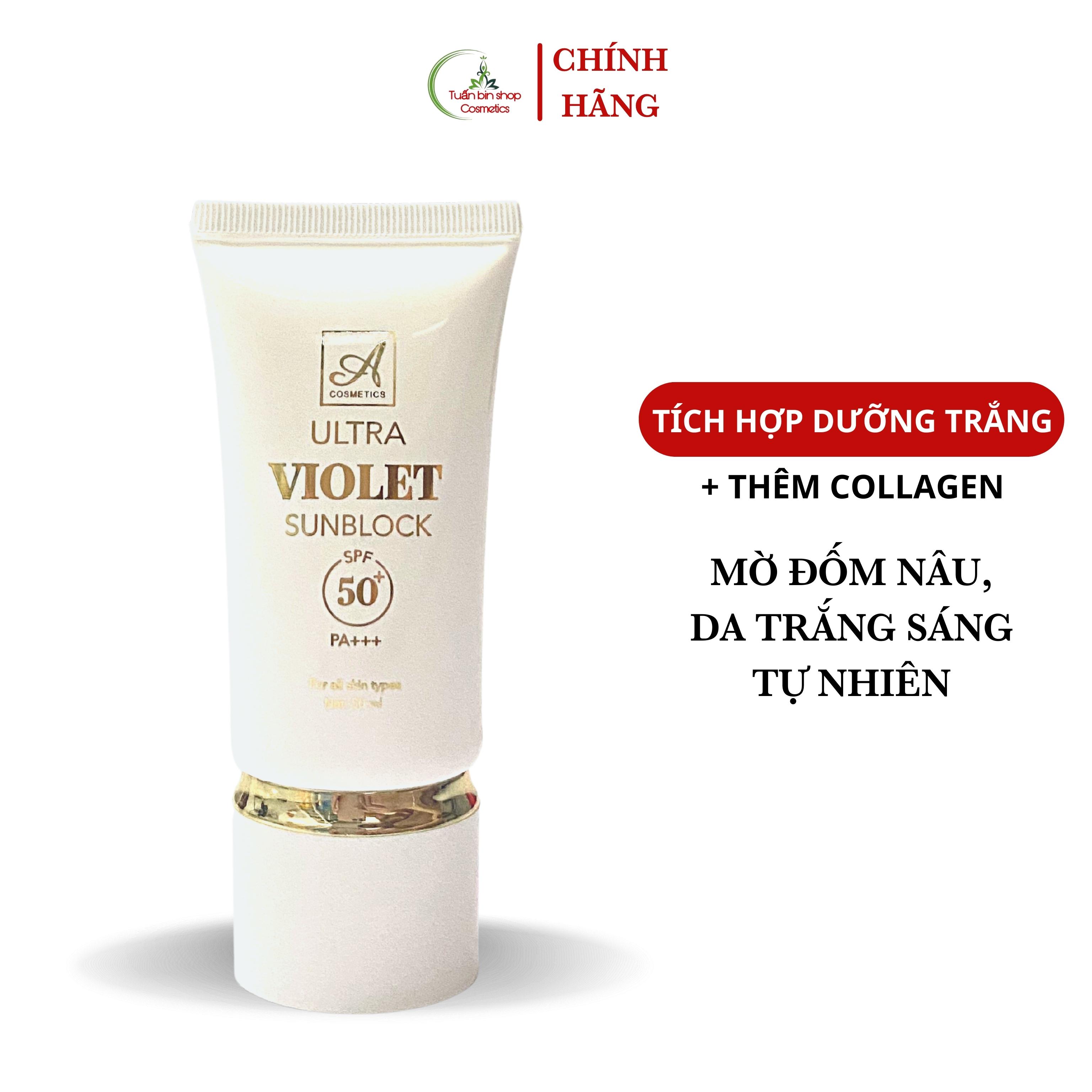 Combo dưỡng trắng da mặt, sáng da Acosmetics, kem face pháp, kem chống nắng nâng tone kiềm dầu ultra violet 70g