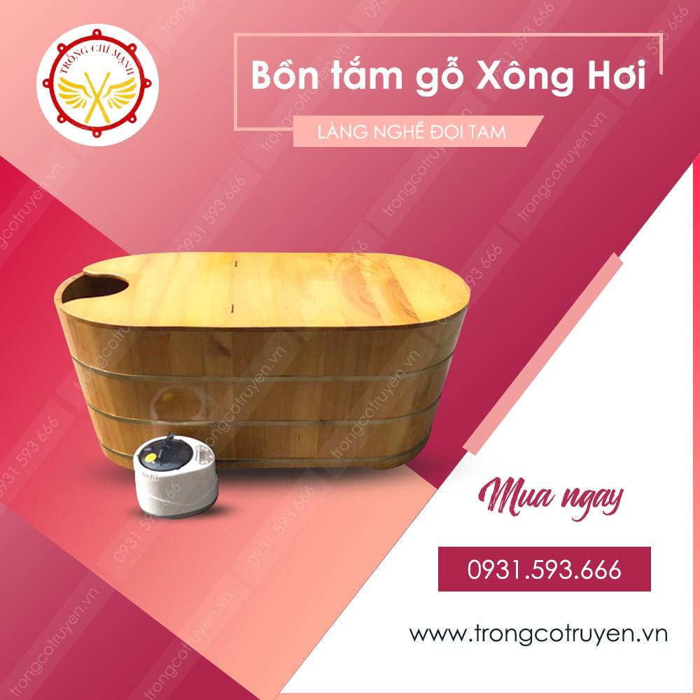 Bồn tắm gỗ xông hơi bầu dục gỗ thông nhập khẩu BTG03