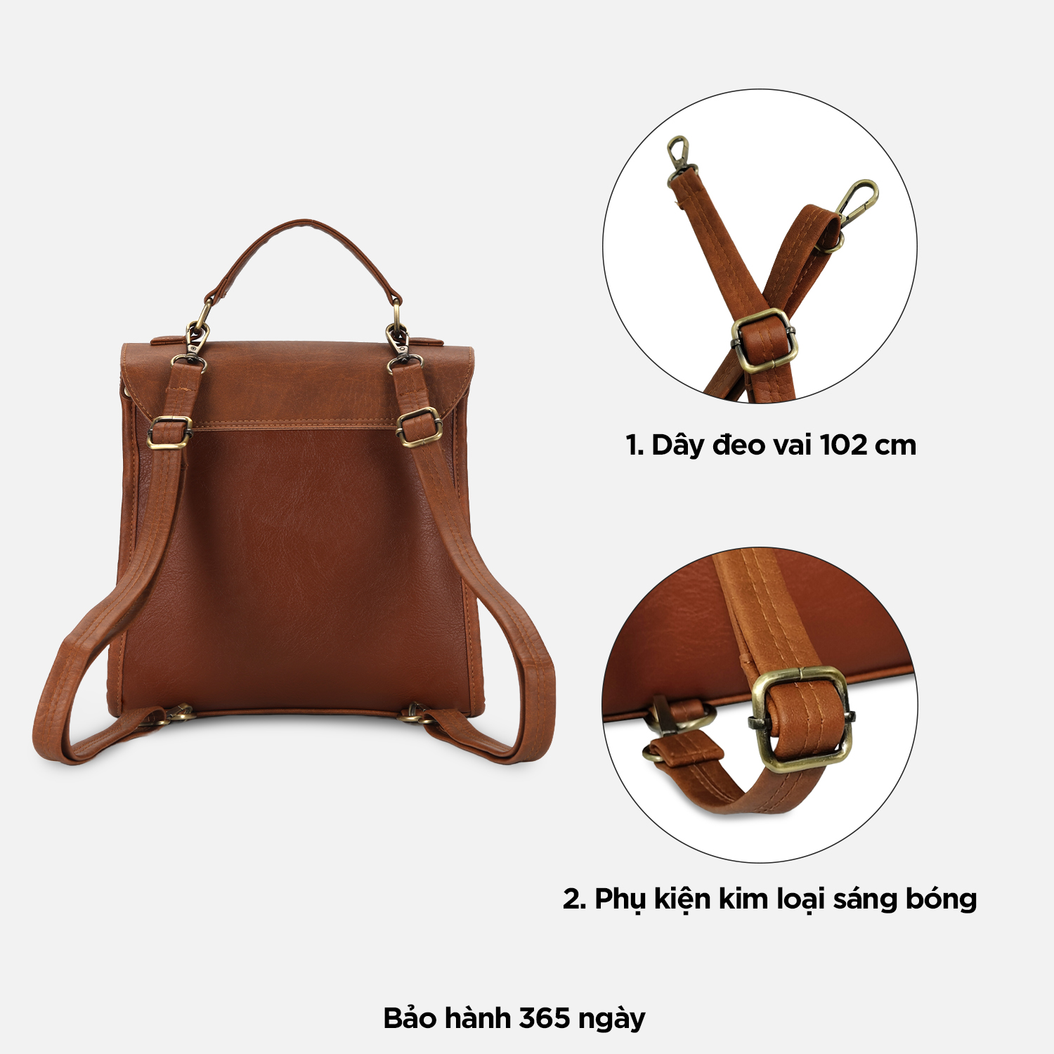 Túi đeo chéo đi làm nam nữ, balo da công sở nhỏ gọn IDIGO FBP2 - 5063