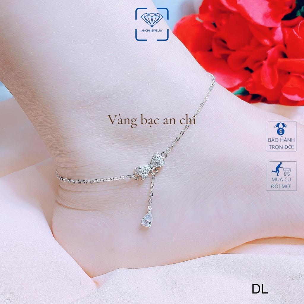 Lắc chân bạc nữ thời trang hè 2022 gắn chuông, trăng sao, quả lắc, cỏ 4 lá. trang sức Anchi jewelry