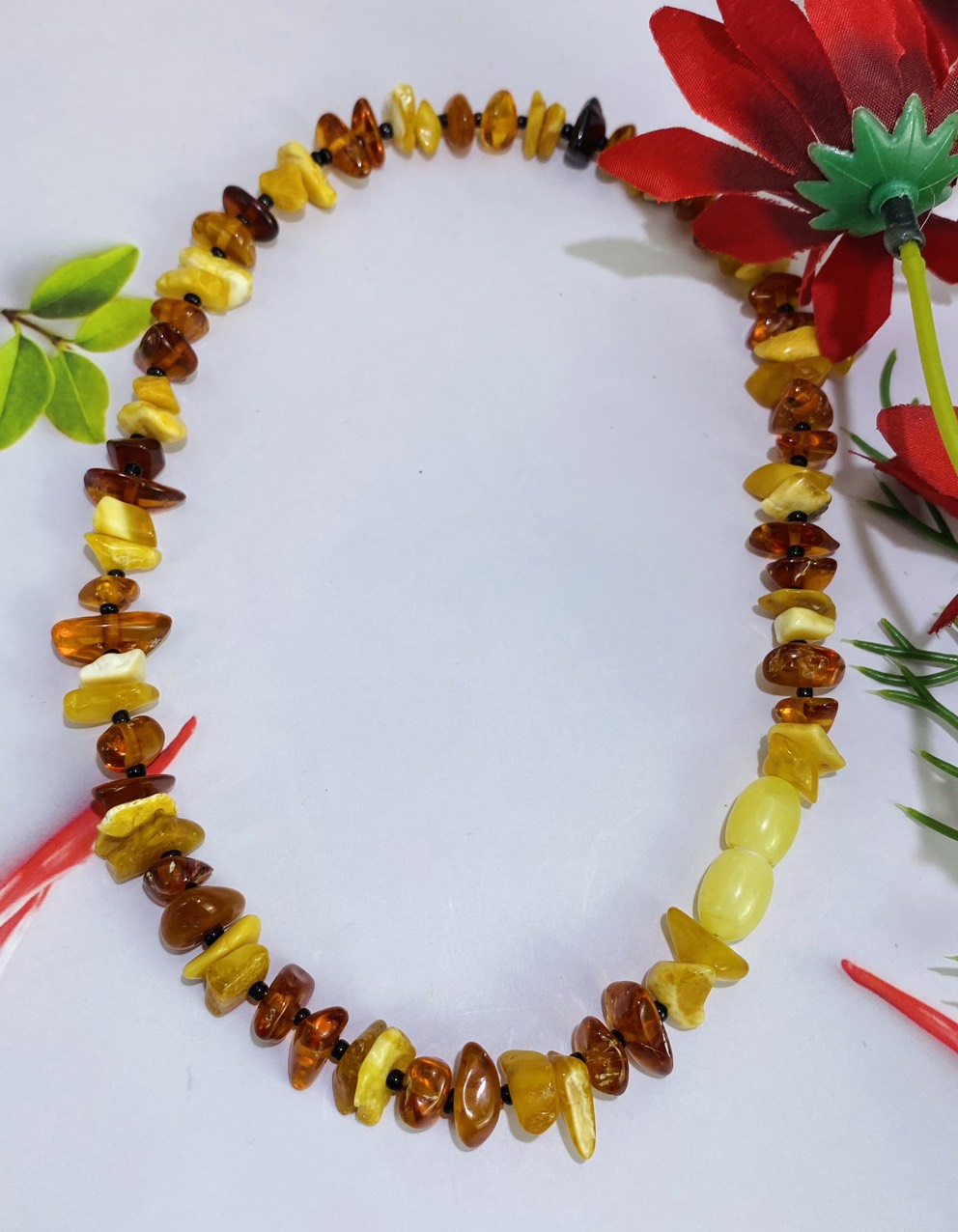 Chocker Hổ phách Mật lạp và Hoàng gia dạng thô