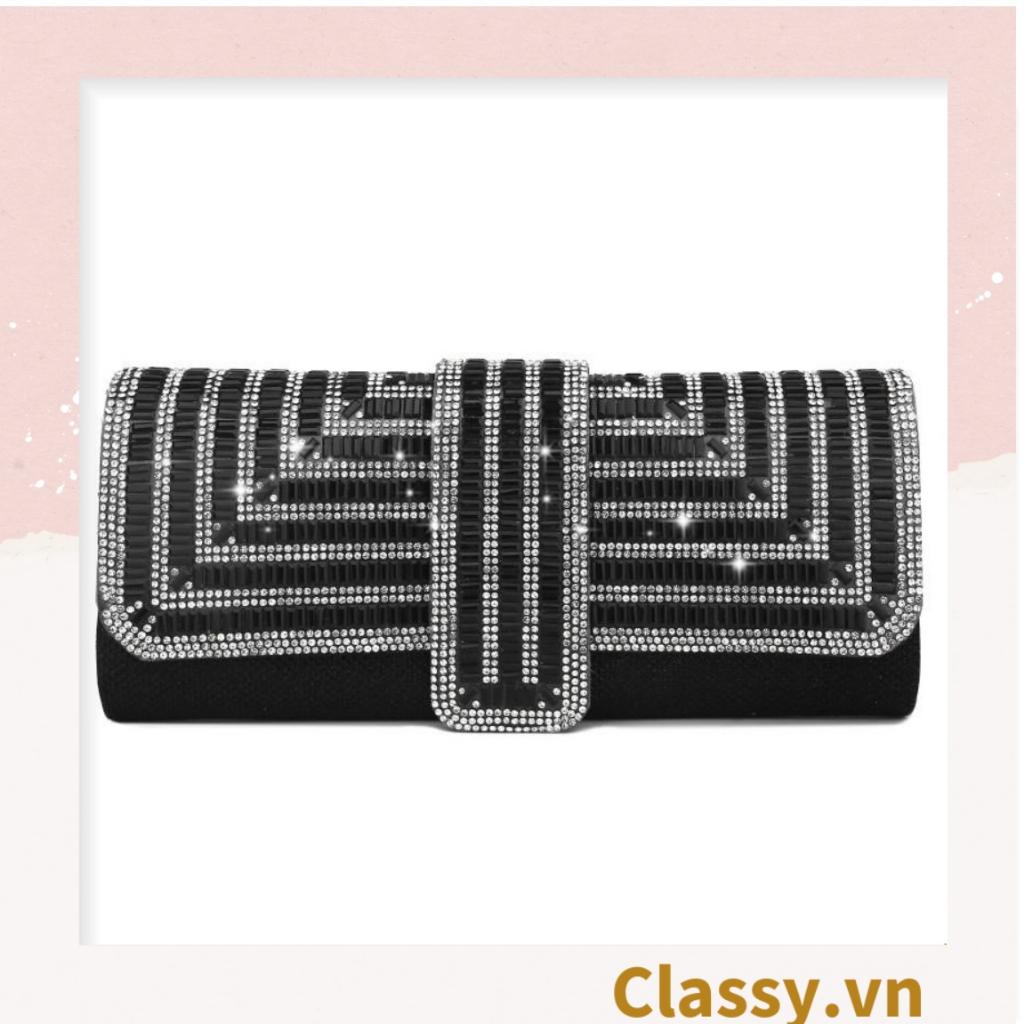 Clutch Classy đi tiệc - Ví cầm tay đính sequin đi tiệc cao cấp có nắp gập T271