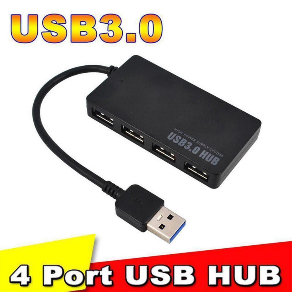 Universal 4 Ports USB 3.0 Hub Adapters Adaptors Fast Speed For PC Mac Laptop
