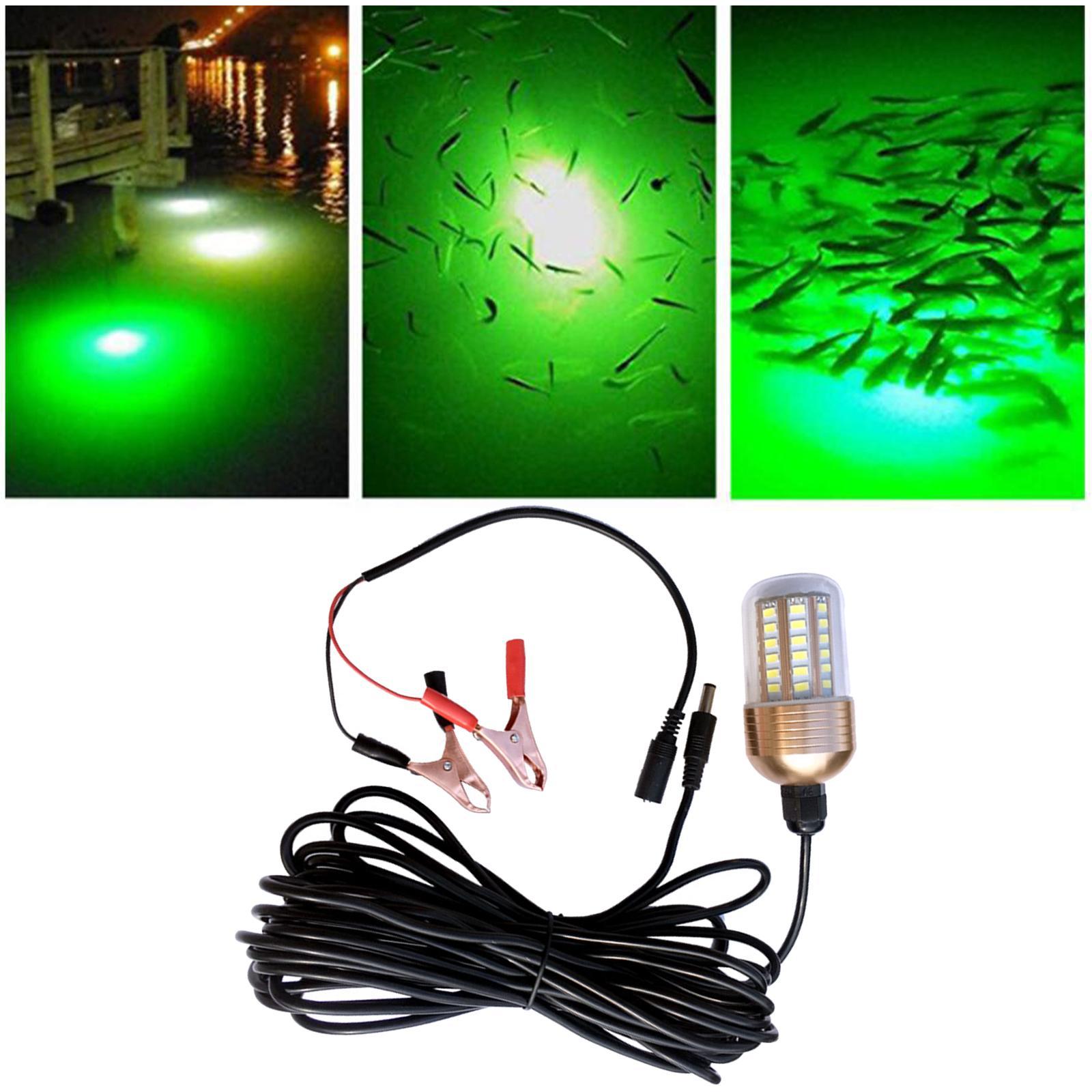 LED Submersible Fishing Night Light Underwater Fish Lure Bait Finder Lamp