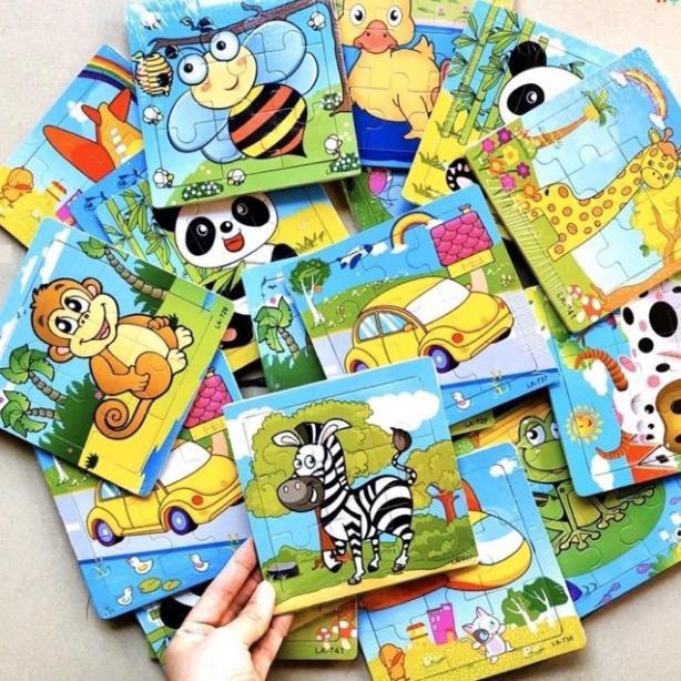 COMBO 10 tranh ghép hình thông minh 9 mảnh cho bé trai, bé gái