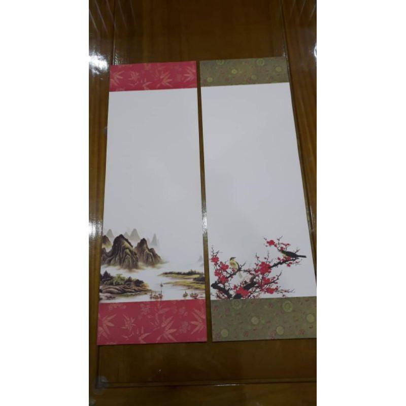 Combo 10 tờ giấy viết thư pháp 27x80cm bao gồm cả nẹp treo