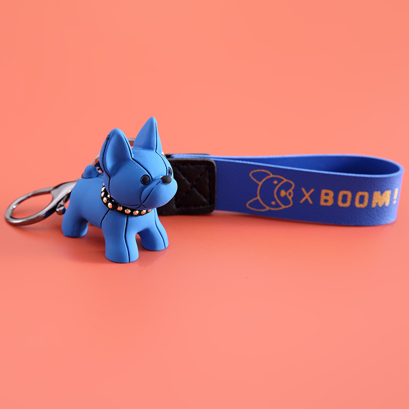 Móc khóa hình chú chó bulldog dễ thương, móc chìa khoá keychain hình cún