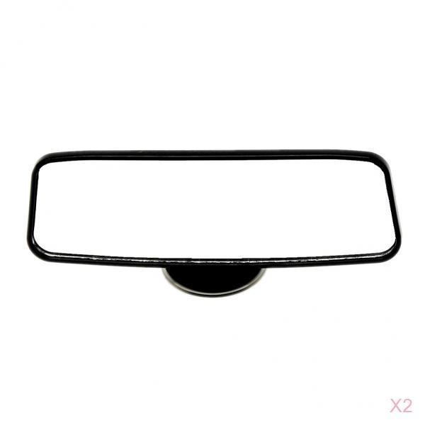 2x Black Car Mirror Interior Rear View Mirror Suction Cup Rear Mirror