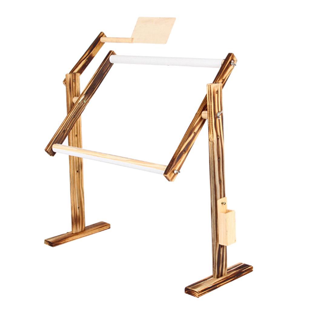 Chinese Style Wooden Needlework Table Rack Desktop Embroidery Frame Holder