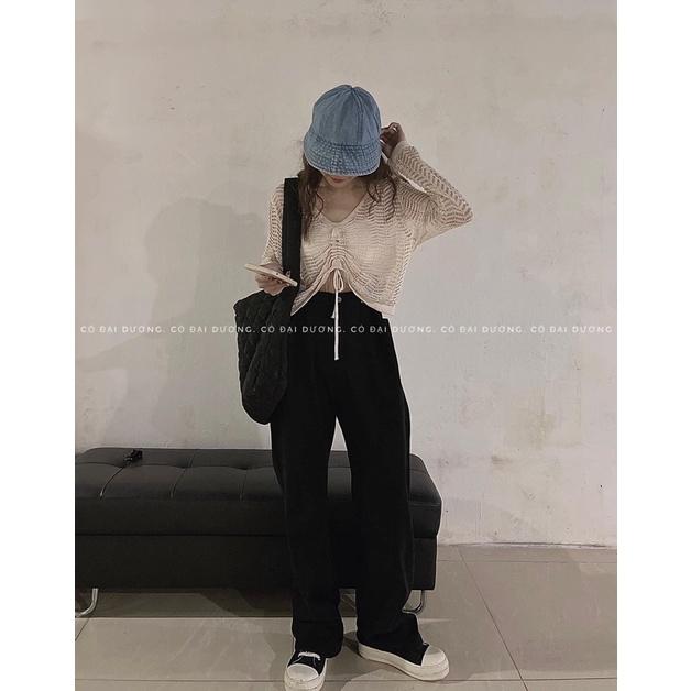 Áo len lưới rút 8607