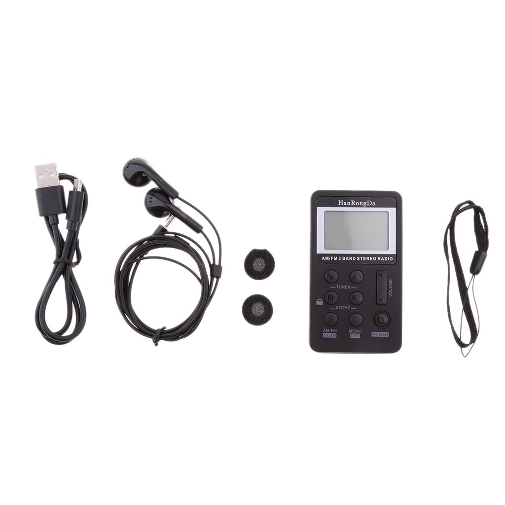 Portable Digital Tuning AM / FM Stereo Radio With Earphone For Walk