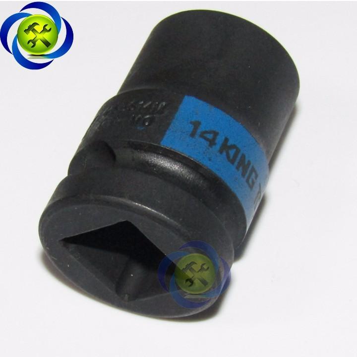 Tuýp 14mm loại 1/2 Kingtony 453514M ngắn 6 cạnh màu đen