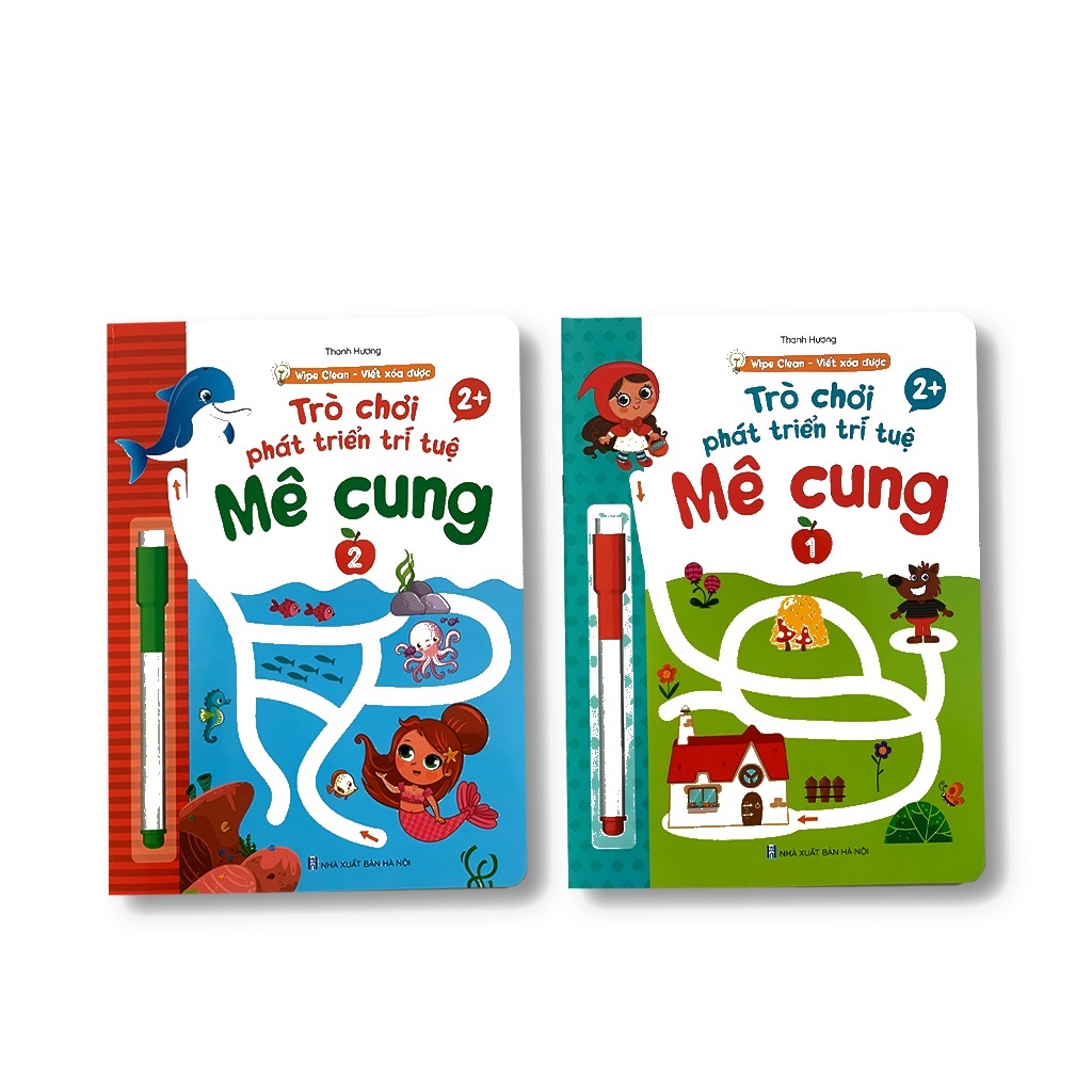 Sách - Trò Chơi Mê Cung Phát Triển Trí Tuệ 1234 - Phiên Bản Wipe Clean:Viết Xóa Được