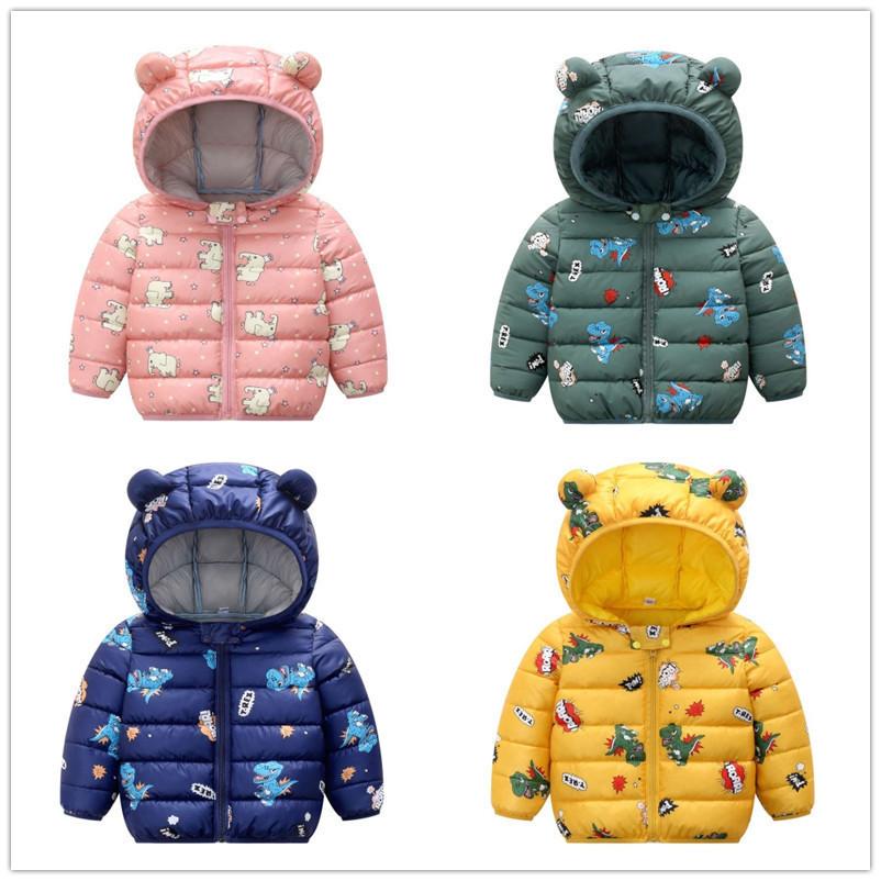 Trẻ Em Cotton Áo Dễ Thương Cho Bé Gái Bé Trai Quần Áo Thu Đông Ấm Trùm Đầu Trẻ Em Áo Khoác Ngoài Vải Hoạt Hình Cho Bé 0-4Years