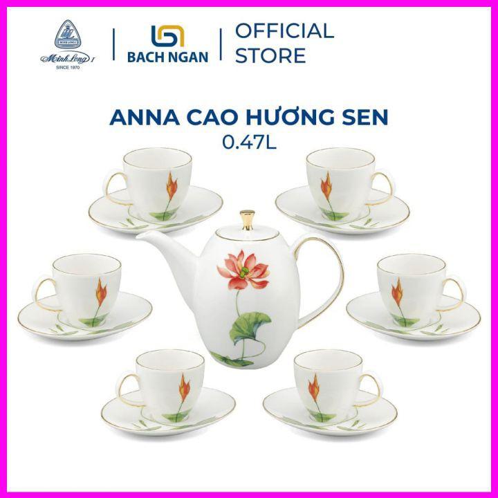 Bộ Ấm Trà Cao 0.47L Anna Hương Sen - Gốm sứ cao cấp Minh Long I