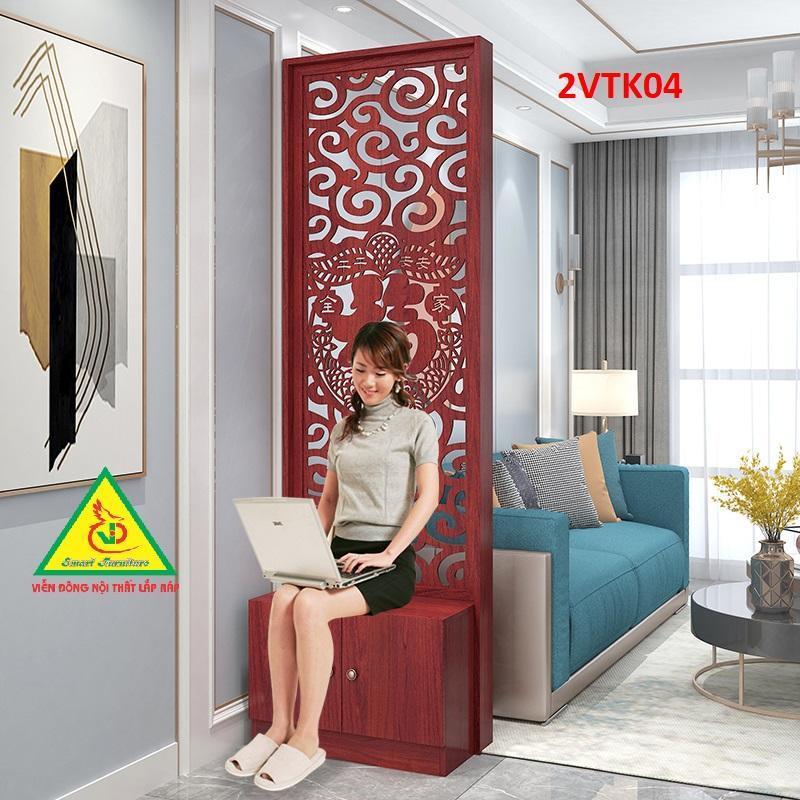 Hình ảnh Tủ kệ trang trí kiêm vách ngăn phòng khách , nhà bếp 2VTK03 - Nội thất lắp ráp Viendong Adv