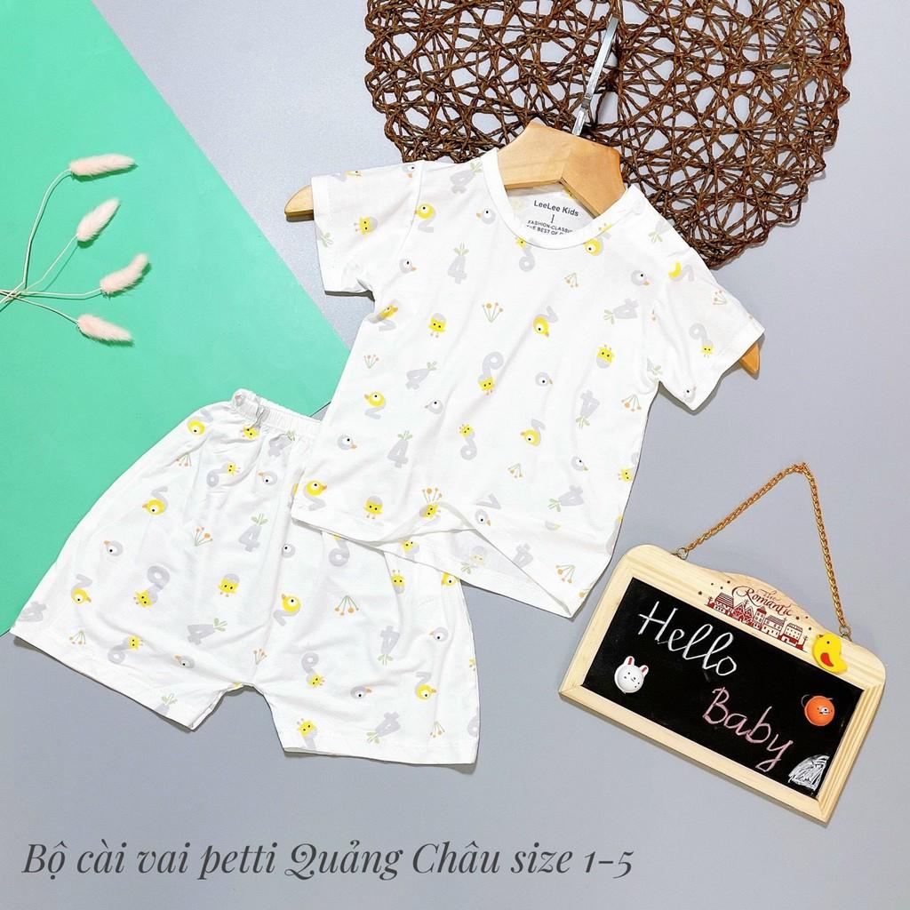 Bộ cộc tay pettit nền trắng Lee Lee Kids