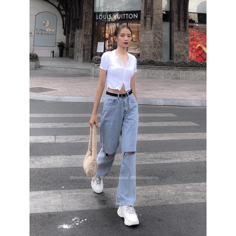 Áo Crop Top Dây Kéo Cuốn Biên - Zipper Top