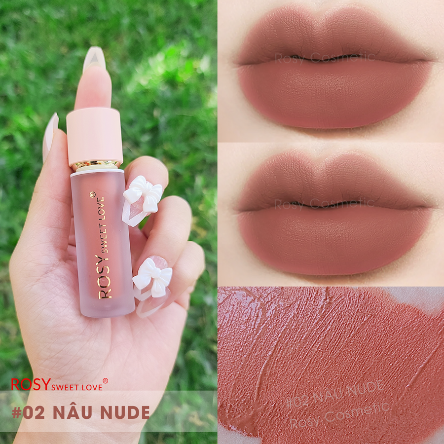 Son kem ROSY LUXURY VELVET LIPS set 2 cây son + 1 hũ dưỡng môi