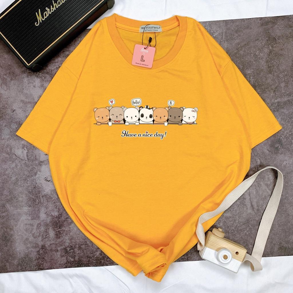 Áo thun tay ngắn Be Yourself unisex size M L XL - GẤU HAVE A NICE DAY