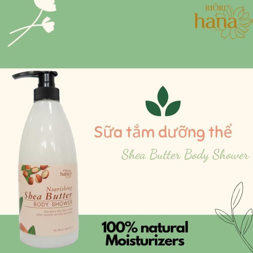 Sữa Tắm Dưỡng Ẩm Bơ Sữa Hạt Mỡ RIORI Nourishing Shea Butter Body Shower 750g - Chiết Xuất Sữa Dê và Bơ Hạt Mỡ