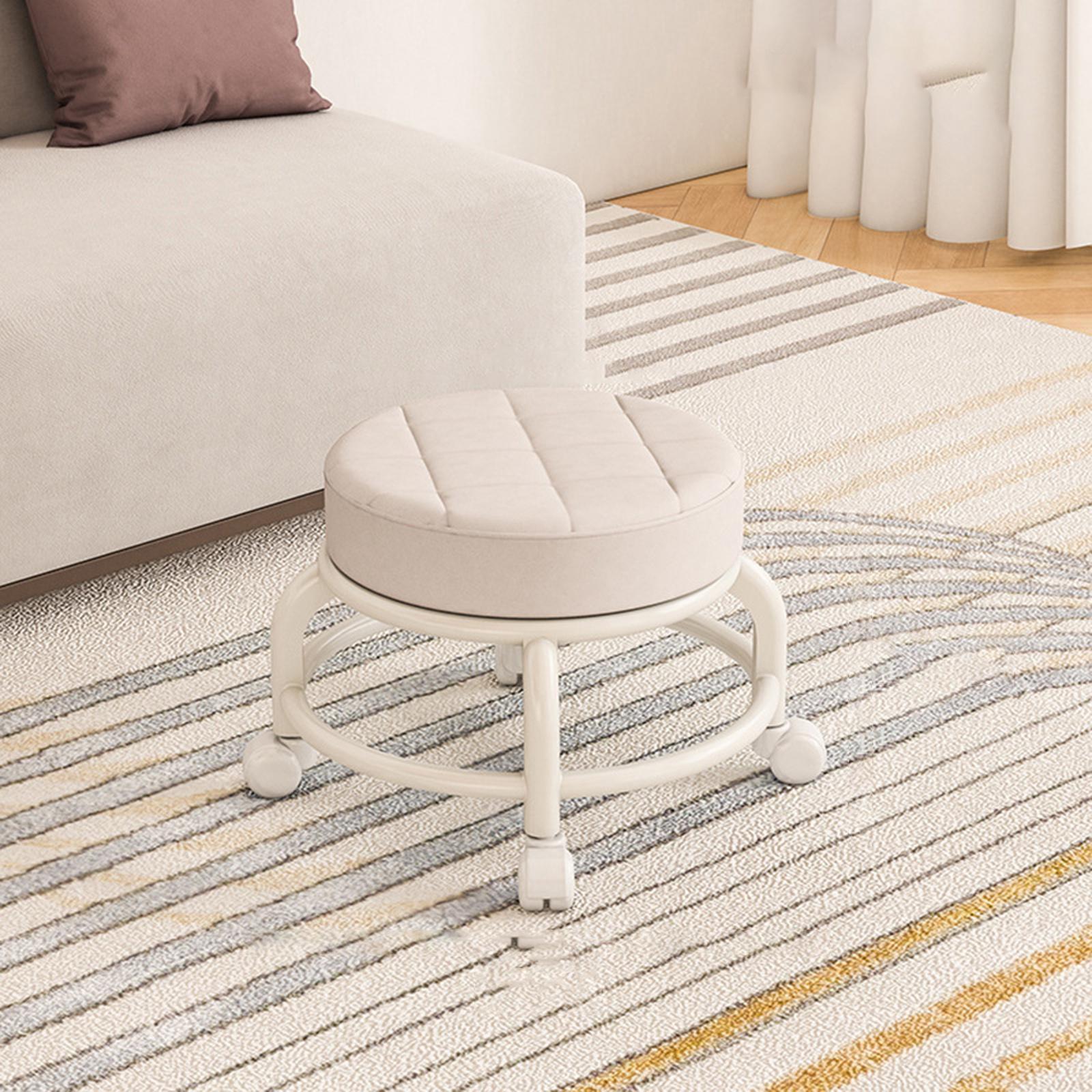 Low Roller Round Seat Comfortable Pulley Wheel Stool for Kids and Adult Home