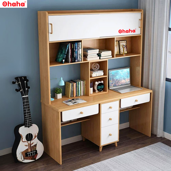[Miễn phí vận chuyển &amp; lắp đặt tại TP.HCM] [CÓ VIDEO THỰC TẾ] Bàn học sinh thông minh cho bé đa năng có kệ sách Ohaha - BH010