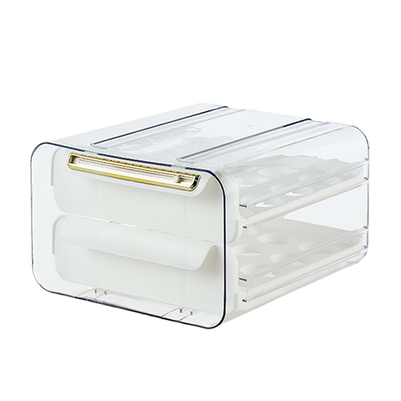 Egg Container Fridge Egg Tray Egg Storage Box Sturdy Space Saving for Pantry