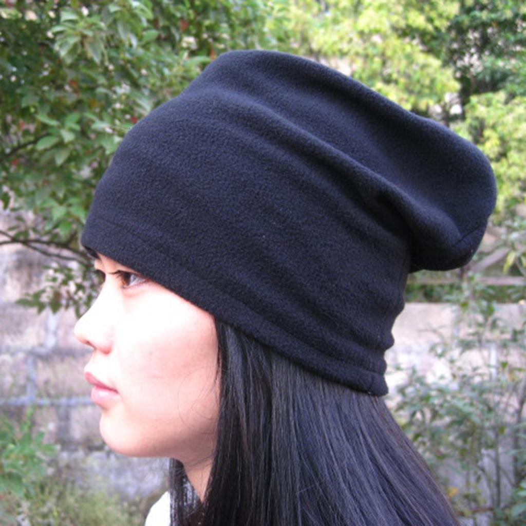 3 in 1 Snood Fleece Scarf Balaclava Neck Warmer Mask Beanie Hat Black