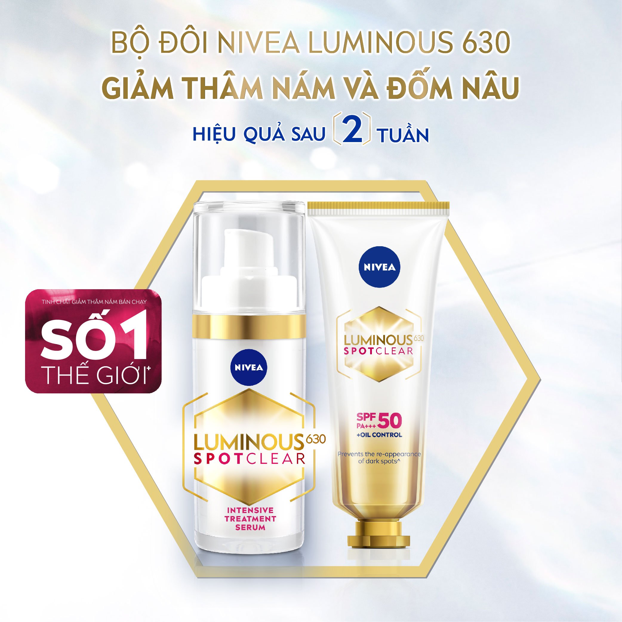 Kem Chống Nắng Dưỡng Da NIVEA LUMINOUS 630 Giúp Làm Mờ Đốm Nâu | Ngăn Ngừa Thâm Nám SPF50 PA+++ (40 ml) - 89581