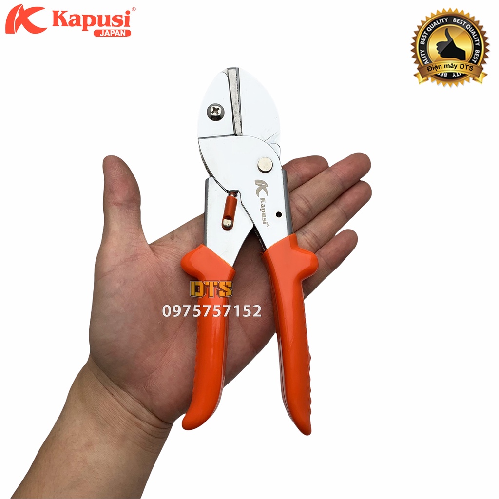 Kéo cắt cành cộng lực Nhật Kapusi JAPAN 8 inch/ 200mm, đa năng cắt cành to thép SK5 siêu sắc, độ bền vượt trội