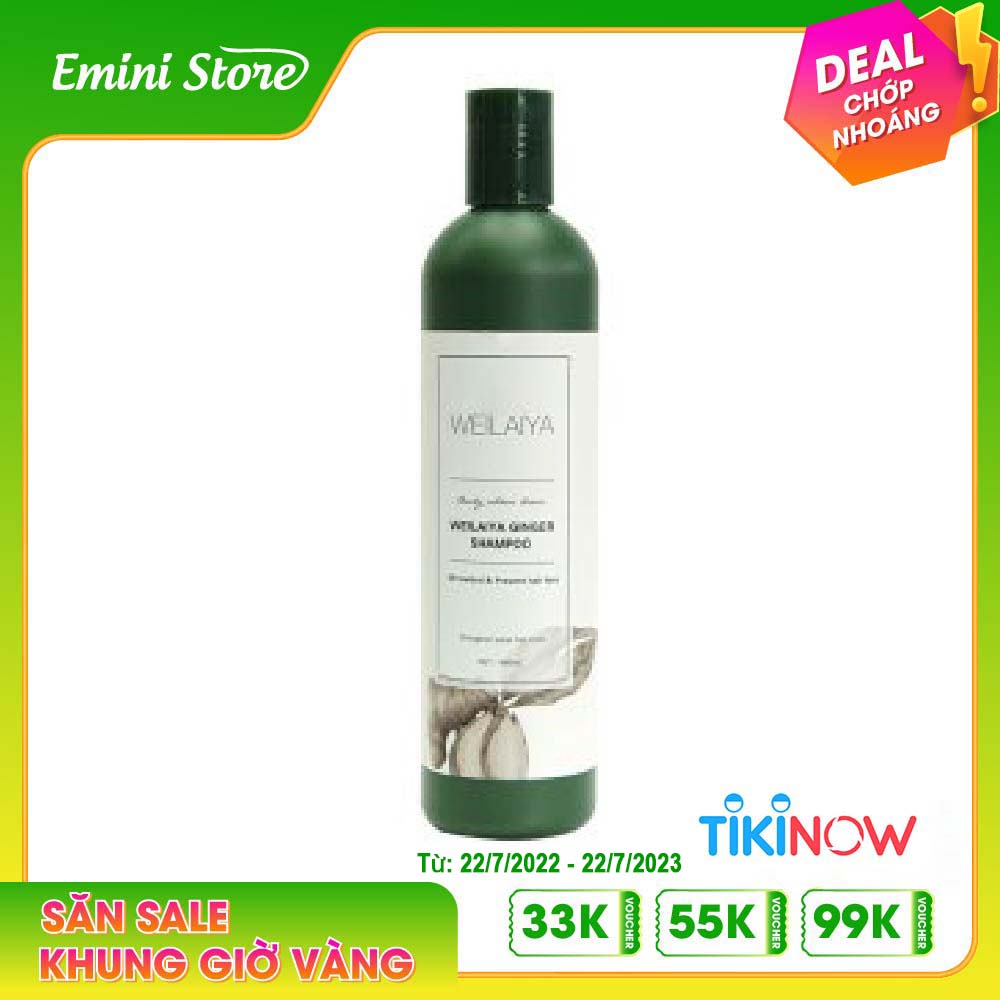 Dầu gội gừng Weilaiya ngăn rụng tóc kích thích mọc tóc dành cho tóc dầu tem trắng 400ml