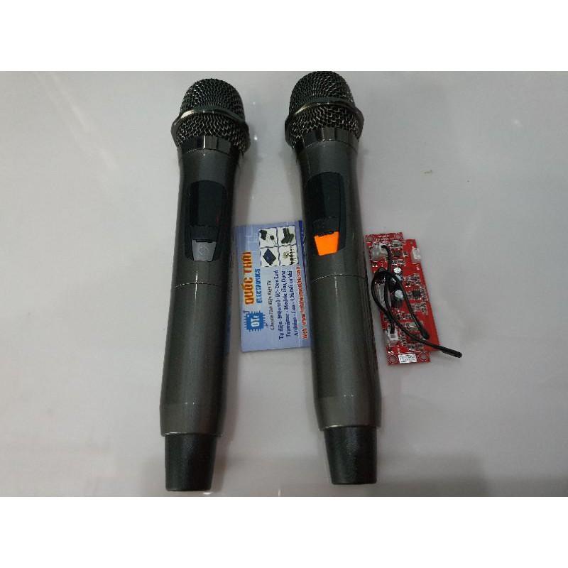 Bộ micro không dây UHF có chỉnh tần số thân nhôm