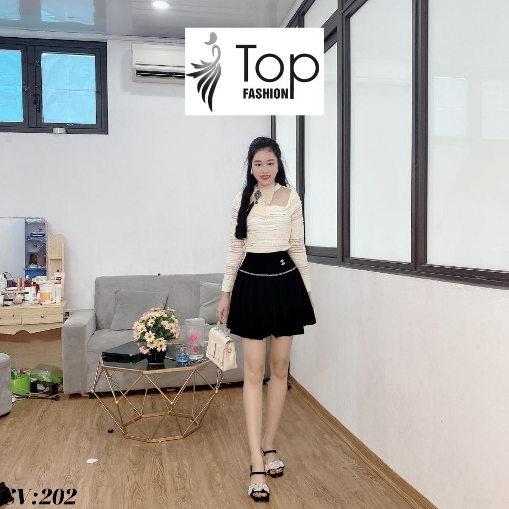 Chân Váy Nhung Xếp Ly,Chân Váy Nhung Tác Siêu Sang Chảnh,Có Quần Đùi Bên Trong Co Dãn 4 Chiều