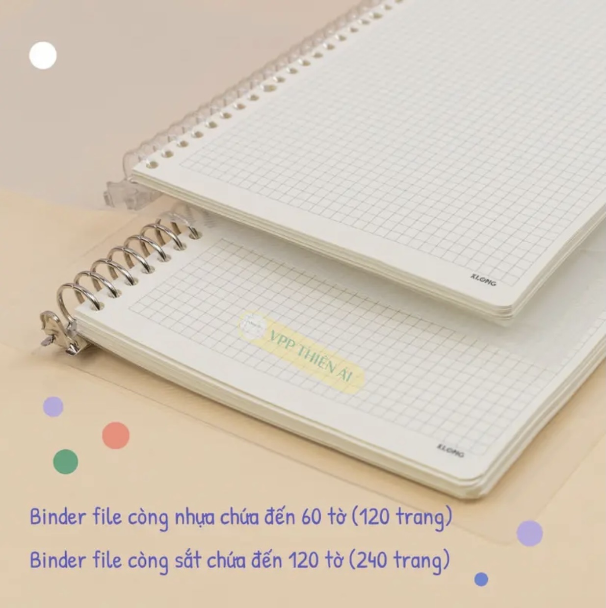 Sổ còng sắt 26 chấu Caro B5 80 tờ 120/76 Klong - VPP Thiên Ái