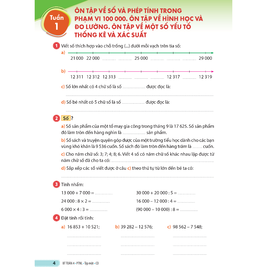 Sách - Bài tập Toán 4 Tập 1 Phát triển năng lực