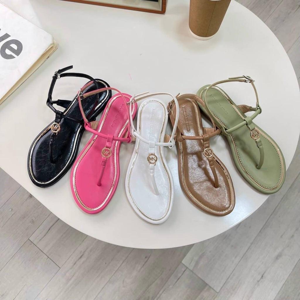 Giày dép Sandal nữ đế bệt xỏ ngón đi học, Sandal nữ đế bằng quai bản ngang lớn viền cói , hàng siêu đẹp chuẩn size