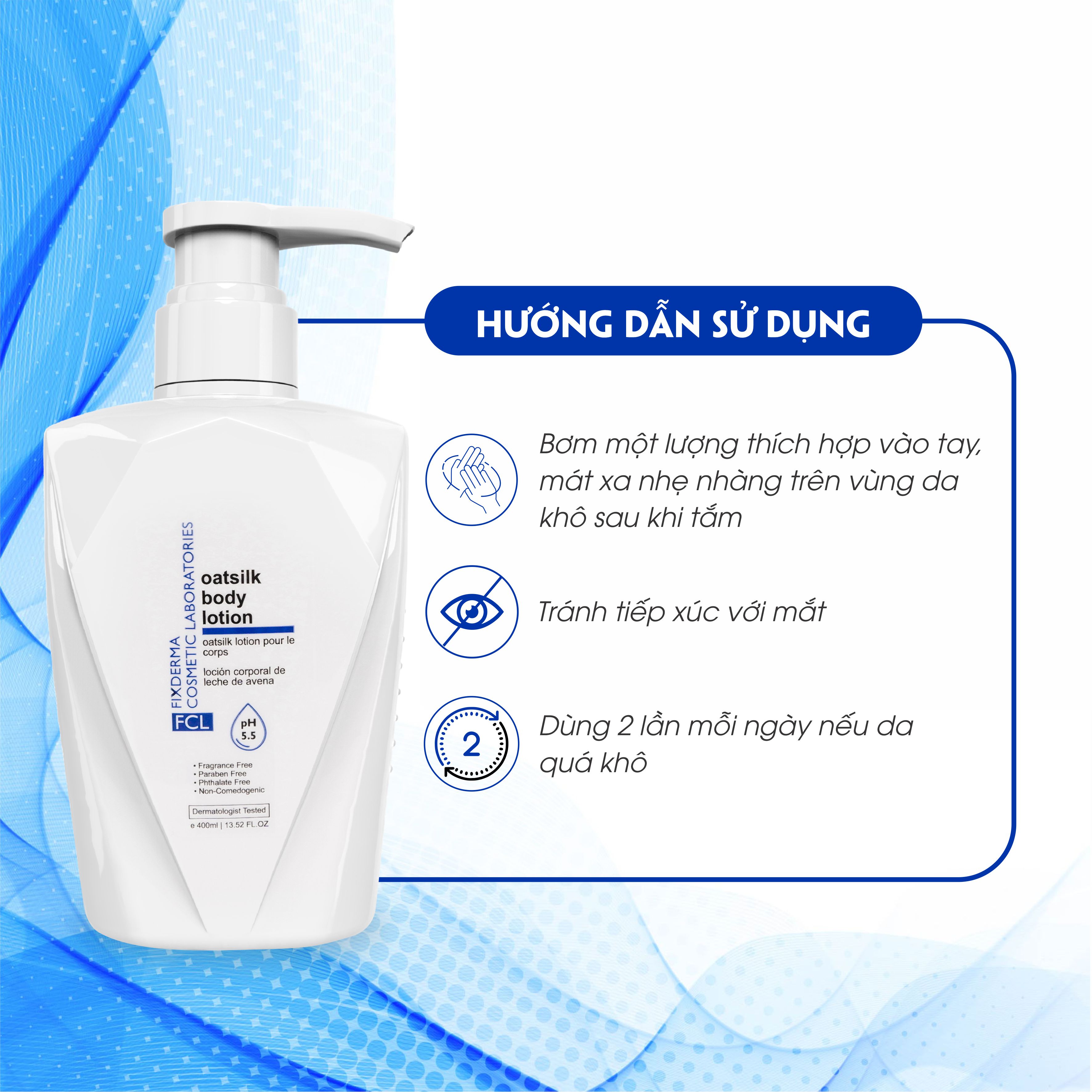 Lotion Dưỡng Ẩm Cho Da Nhạy Cảm Fixderma FCL Oat Silk Body Lotion (400ml)