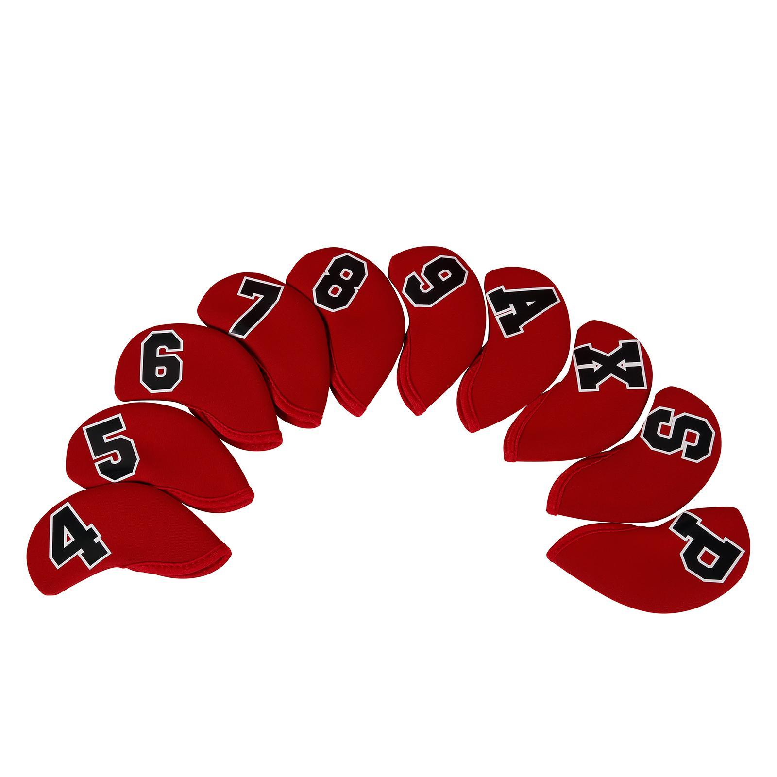 10 Pieces Golf Iron Head Covers Golf Wedges Headcovers Neoprene Protection Golf Club Head Covers for Training Equipment Golfers