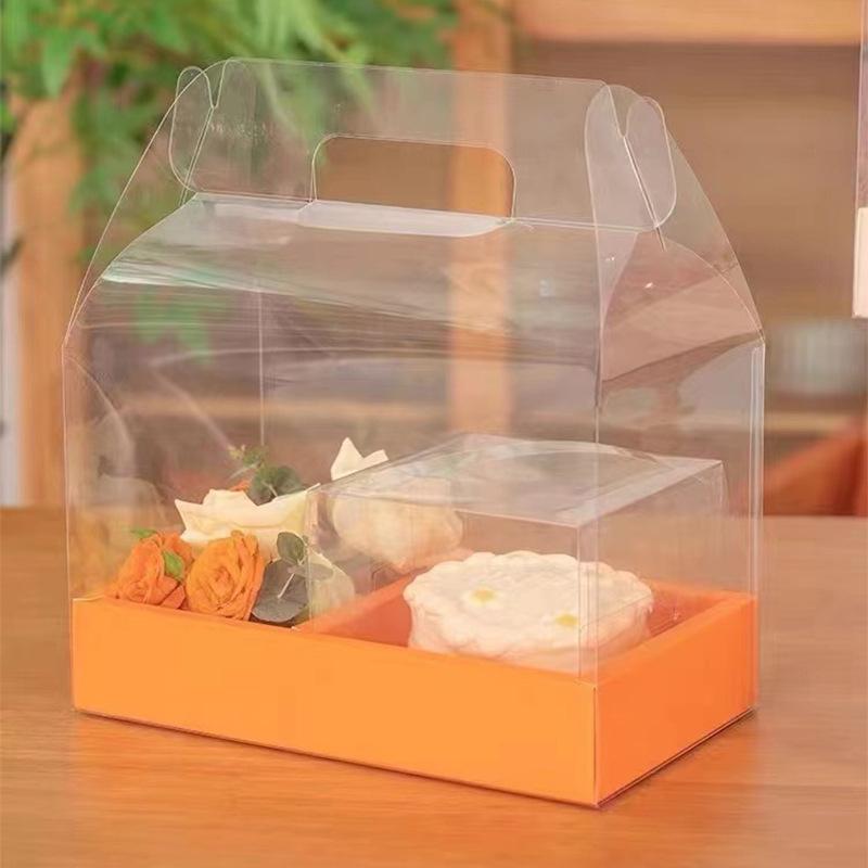 Hộp Đựng Bánh Và Hoa Hộp Quà Tặng MICA Trong Suốt 2 Ngăn Cho Sinh Nhật Valentine 8/3