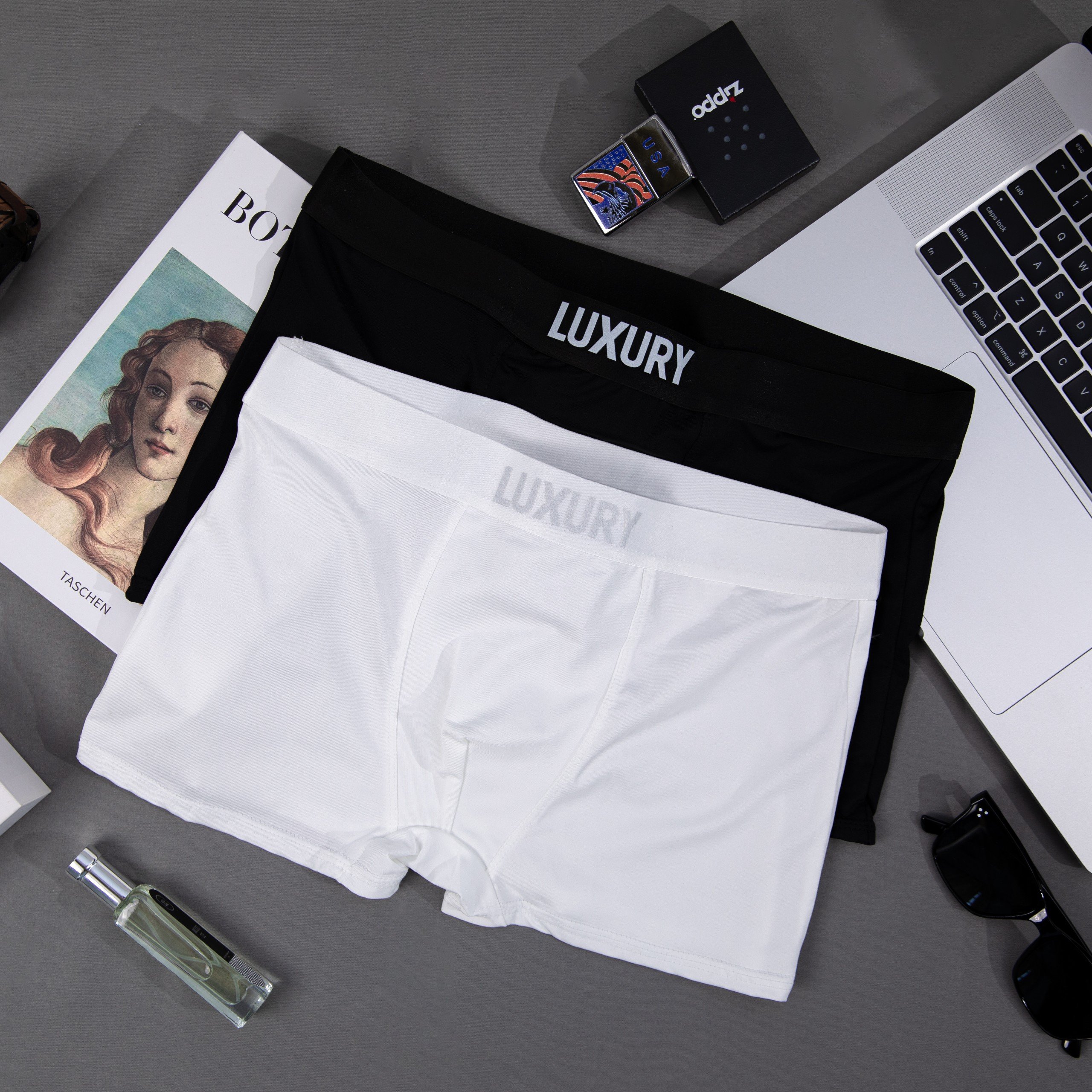 Combo 4 Quần Lót Nam Boxer Thun Lạnh Luxury Co dãn 4 chiều, Quần sịp Nam Thun Lạnh Boxer underwear F113