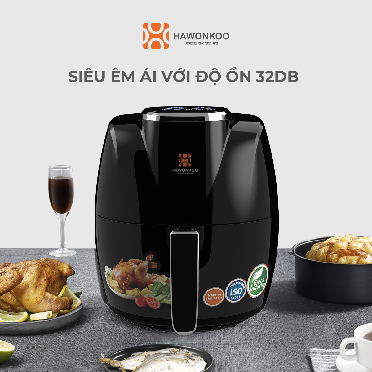 Nồi Chiên Không Dầu Điện Tử HAWONKOO AFH-045 4,5 Lít 1500W Hàng Chính Hãng Bảo Hành 12 Tháng - Thương Hiệu Hàn Quốc