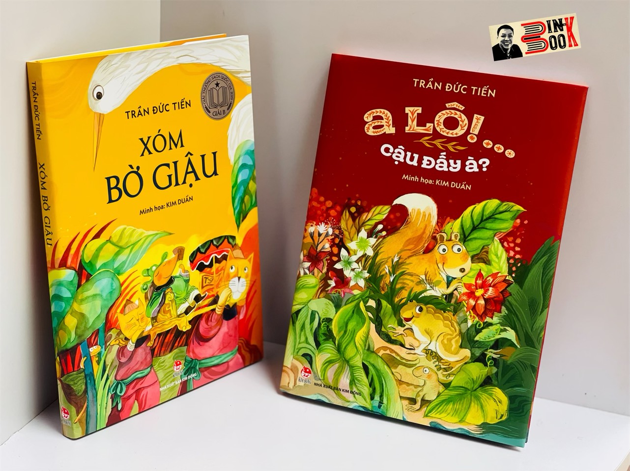 Combo 2 Cuốn Sách:XÓM BỜ GIẬU - A LÔ! CẬU ĐẤY À? – Trần Đức Tiến – minh họa Kim Duẩn – Bìa cứng – in màu toàn bộ - NXB KIM ĐỒNG