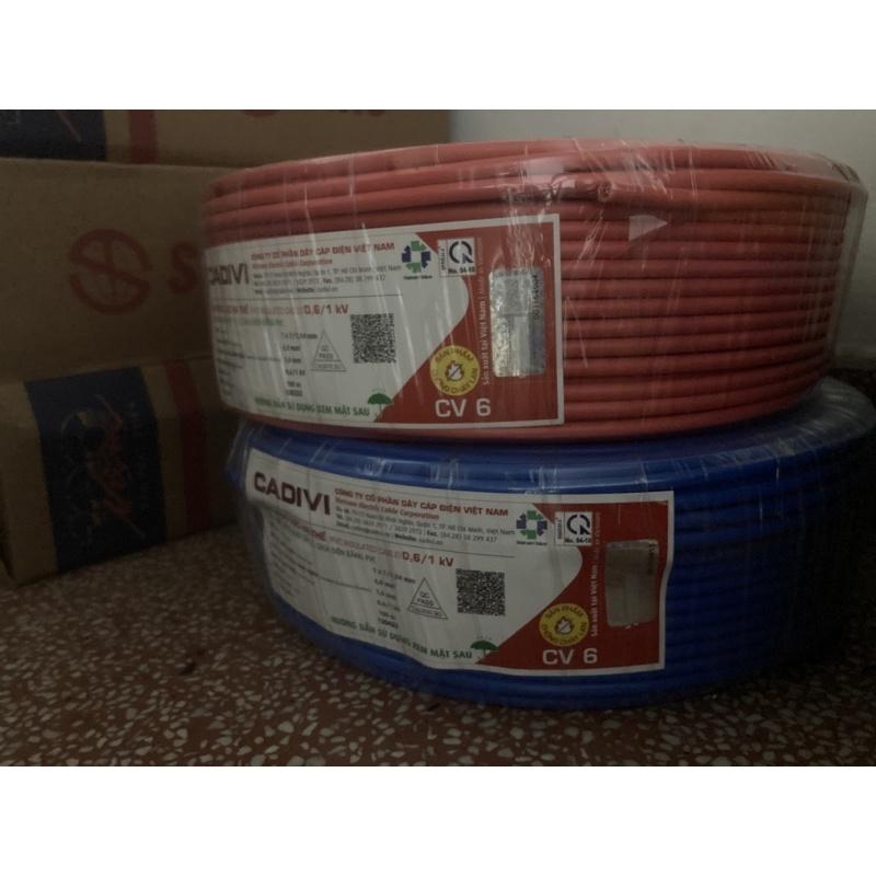 Cuộn 100 mét - Dây điện Cadivi 6.0mm đơn lõi 7 sợi CV 6.0