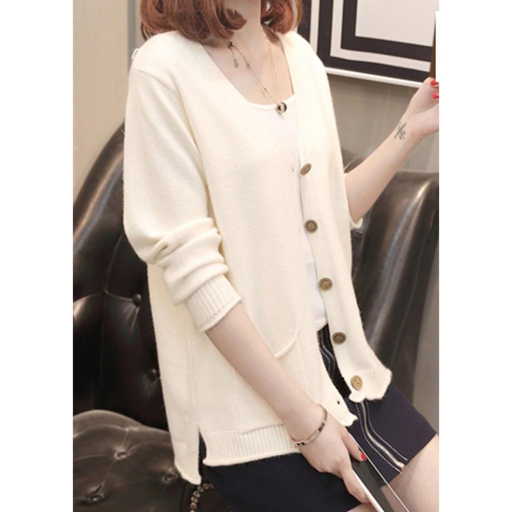 Áo khoác len nữ, áo cardigan len nữ 2 túi trước, chât len dày dặn mềm mịn, thời trang trẻ, hàng nhập Quảng Châu