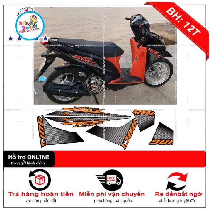 Tem rời Click 125i cam đen