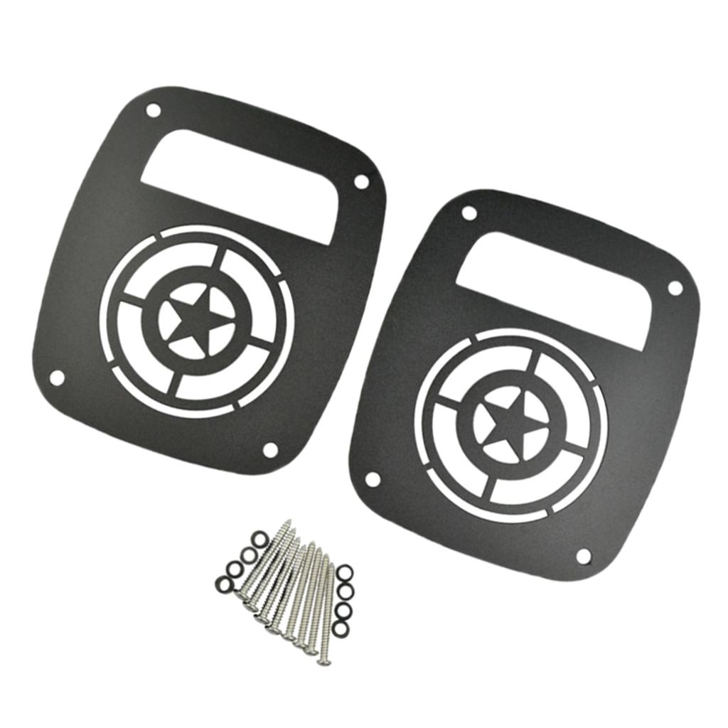 2Pcs Tail Light Cover Rear Lamp Protector Guard For Jeep Wrangler TJ Black