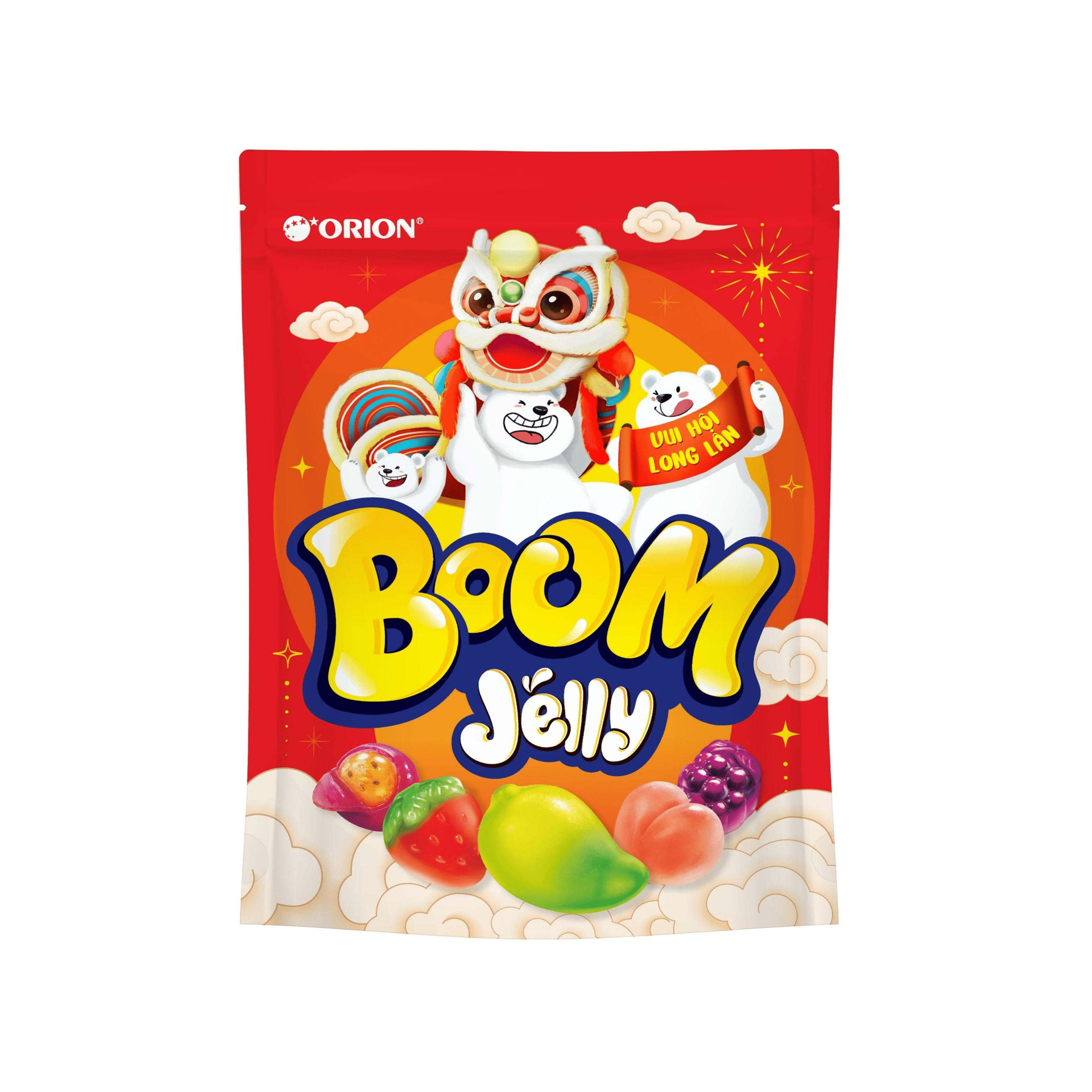 Kẹo Dẻo Boom Jelly Thạch Orion Mix Vị phiên bản Tết túi 171G